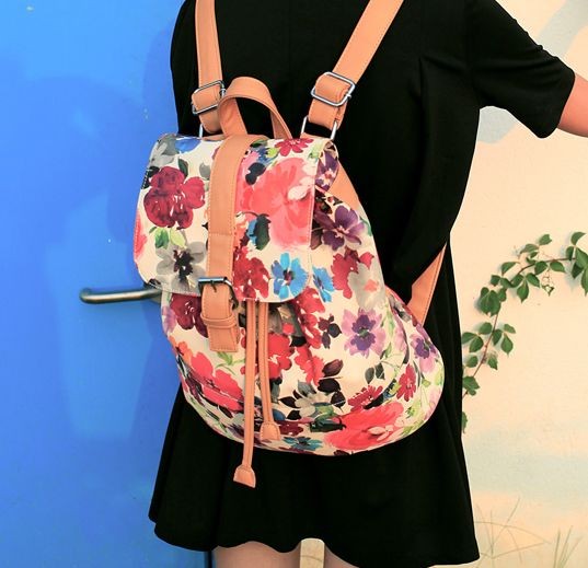 Womens Printed Floral Backpack on Luulla
